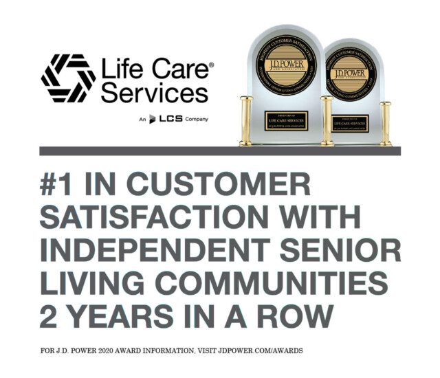 announcement of life care services winning #1 in customer satisfaction with independent senior living communities for two years in a row